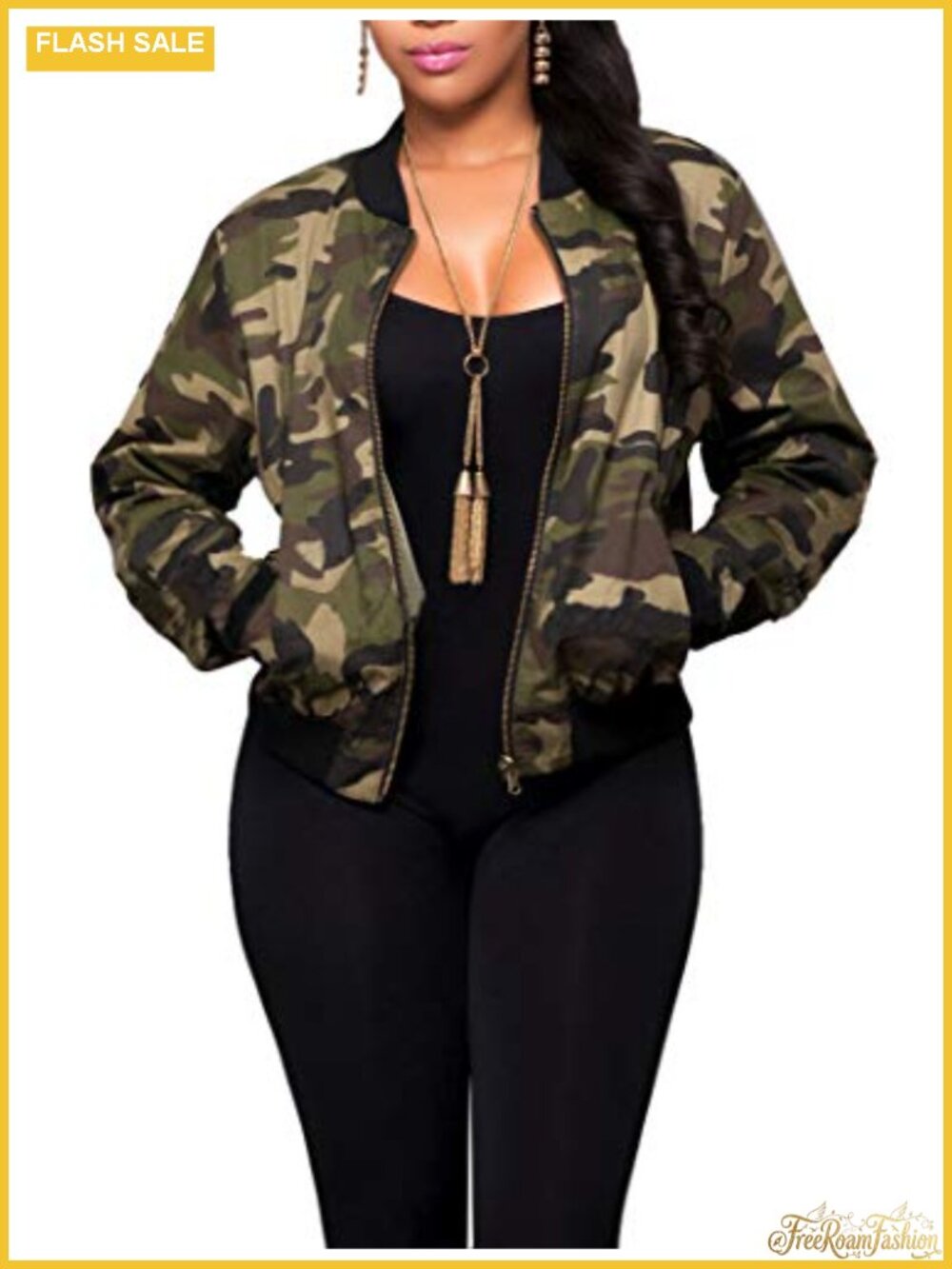 Women's Lightweight Military Utility Jacket Long Sleeve with Pockets